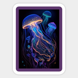 Jellyfish family Sticker